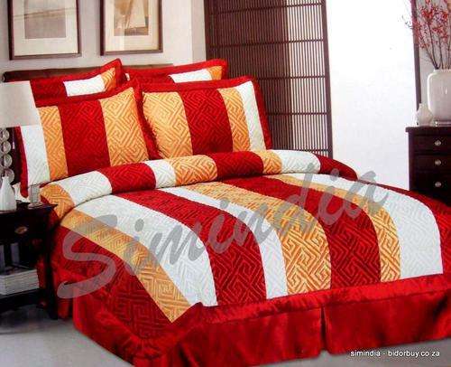 King size Bedspread Superior Luxurious Satin with Embroidered 6 Piece