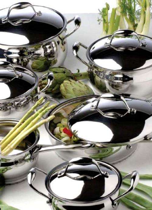 12 PIECES STAINLESS STEEL , HEAVY BOTTOM COOKWARE SET WITH STAINLESS LID SAUCEPAN NONSTICK COATING.