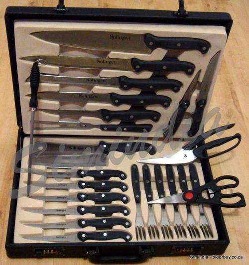 Perfect Gift Chefs Knife and Steak Fork Set 24 piece, Presented in a handsome briefcase..