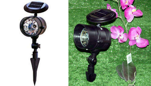 Powerful Solar Powered Spot Lights, Solar Garden Spotlight, 3 White LEDs, Set/2 No Wiring