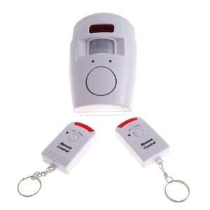 105dB Portable Wireless Security Alarm System with IR Motion Detector Plus 2 Arm/Disarm Remotee