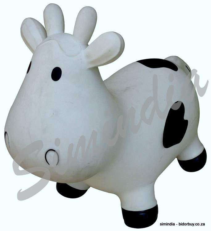 Toddler White Inflatable Bouncy Rubber Cow Toy Gift Children