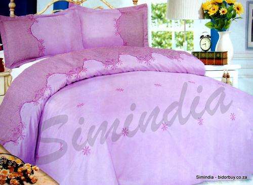 Elegant Summer collection imported  8 PCS Embroidered queen Polycotton touch Duvet Set with curtains