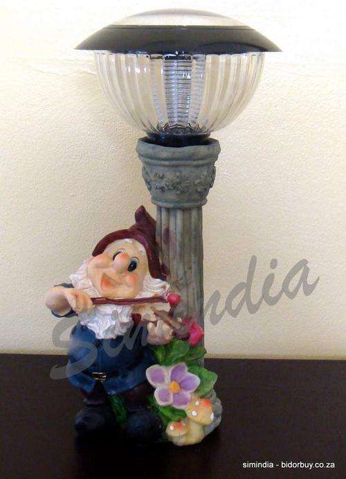 Eco- Friendly Solar Powered Poly resin fairy Gnome Light, Dwarf No Wiring