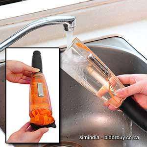 Peeler- Revolutionary concept in peeling with built in chamber collects mess