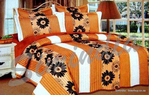 Queen size Bedspread Superior Luxurious Blend Satin with embossed 6 Piece