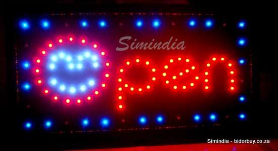 Open Red Flashing LED Sign Window Advertising Display