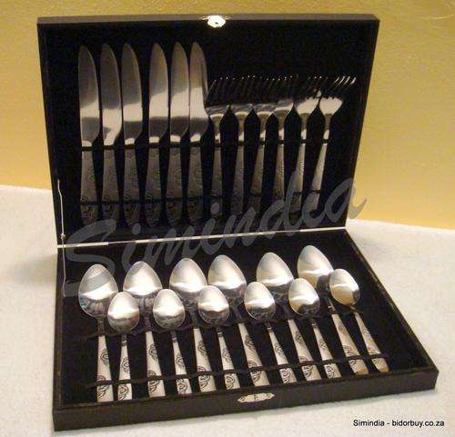 24 pcs stainless steel cutlery set...in wooden box