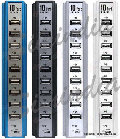 New Arrival - 10 PORTS USB HUB 2.0 High Speed with power Adapter