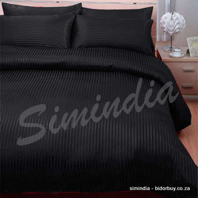 New Arrivals 6 piece Queen SIZE SEXY Striped black SATIN SHEET SET