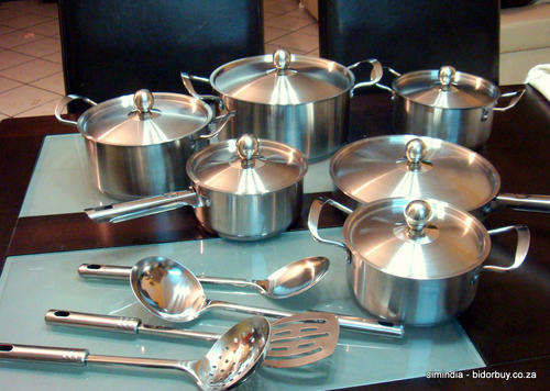 New Arrival 16 PIECES CAPSULATED STAINLESS STEEL, VERY HEAVY BOTTOM COOKWARE SET WITH STAINLESS LIDS