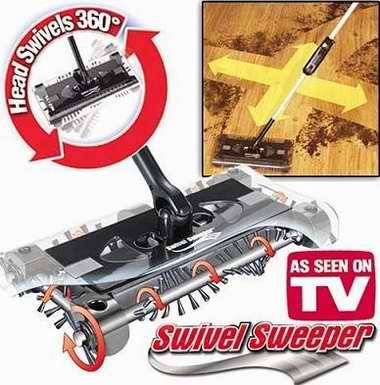 As Seen On Tv Cordless Swivel Sweeper  with 4-quad brush technology