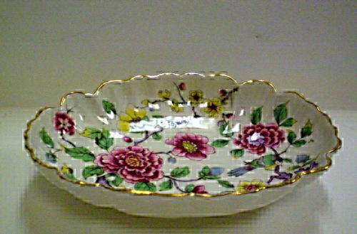 BEAUTIFUL OLD FOLEY FLUTED SNACK DISH - EXCELLENT CONDITION!!  CHINEE ROSE PATTERN