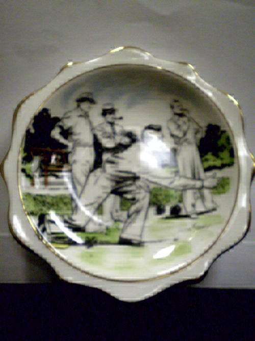 ROYAL ALBERT PIN DISH FEATURING PLAYING BOWLS