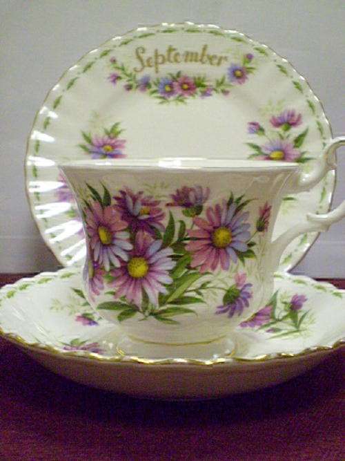 ROYAL ALBERT FLOWER OF THE MONTH TRIO -  SEPTEMBER