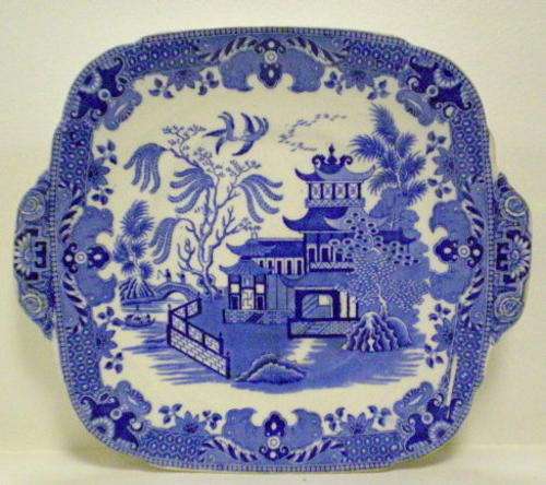 BURLEIGH WARE WILLOW PATTERN CAKE / WALL PLATE