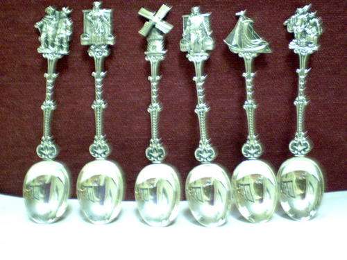 ATTRACTIVE SET 6 DUTCH SILVER PLATED TEASPOONS