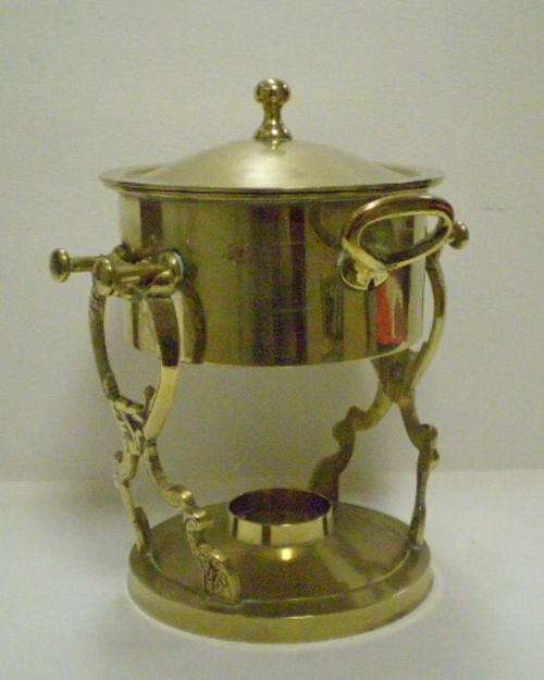BRASS POT ON STAND
