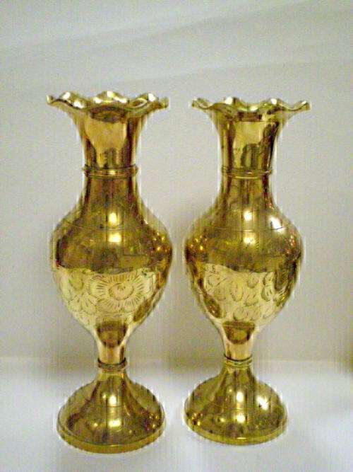 LOVELY PAIR OF BRASS VASES