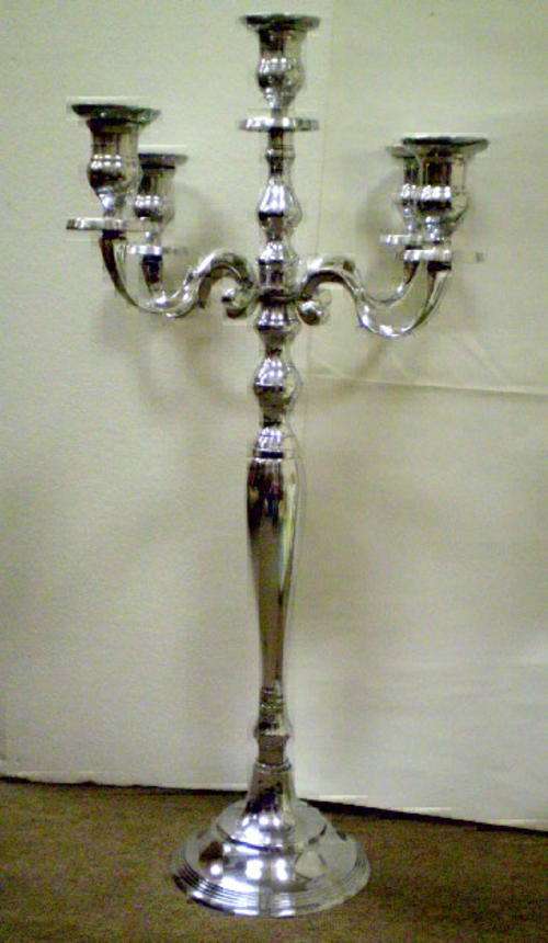 HUGE ALUMINIUM CANDLEABRA FOR FIVE CANDLES