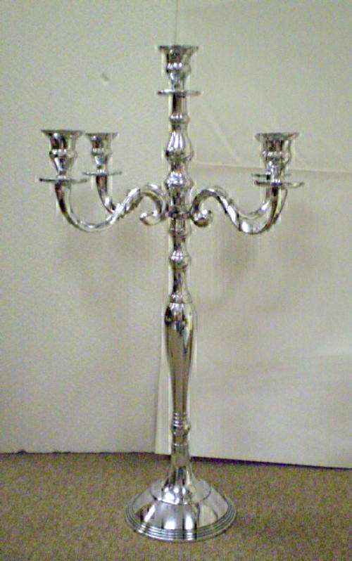 LARGE ALUMINIUM CANDLEABRA FOR FIVE CANDLES