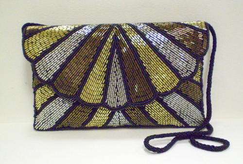 STUNNING ART DECO STYLE BEADED EVENING BAG