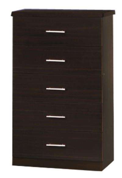 5 DRAW MELAMINE CHEST OF DRAWERS
