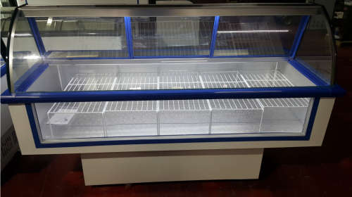 1.5M MEAT DISPLAY FRIDGE FOR SALE / COMMERCIAL REFRIGERATED DISPLAY CASE / CURVED GLASS FRONT FRIDGE