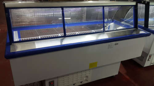 1.5M MEAT DISPLAY FRIDGE FOR SALE / COMMERCIAL REFRIGERATED DISPLAY CASE / CURVED GLASS FRONT FRIDGE