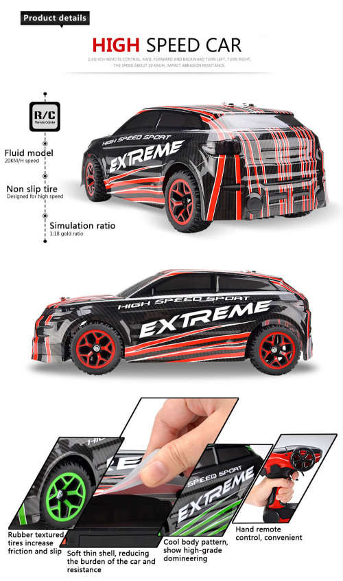 X-Knight 20Km/h High speed Radio Control vehicle 1:18 - 2 designs to choose from- colours may vary
