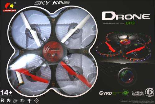quadcopter, RC 2.4GHz 6 channel Sky King UFO CX-19 Drone with Camera 36cm with camera