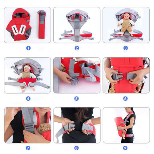 6 in 1 Infant Baby Breastfeeding Sleeping Carrier Backpack Sling Wrap Harness, Colours may Vary