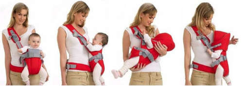 6 in 1 Infant Baby Breastfeeding Sleeping Carrier Backpack Sling Wrap Harness, Colours may Vary
