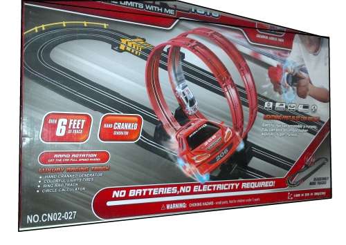 Luxury Race Track Hand Cranked powered Slot Cars with Super Hoops & 2 cars