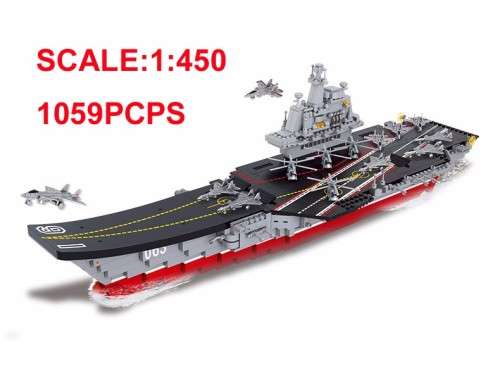 Aircraft Carrier Ship Military Army Model boat Building Blocks 1:450 1059pcs Educational Toys for Ch