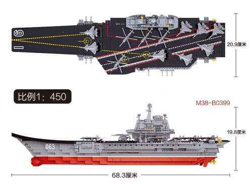 Aircraft Carrier Ship Military Army Model boat Building Blocks 1:450 1059pcs Educational Toys for Ch
