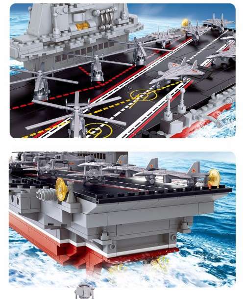 Aircraft Carrier Ship Military Army Model boat Building Blocks 1:450 1059pcs Educational Toys for Ch