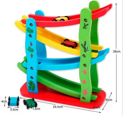 Wooden Coloured Glide Vehicle Educational Toy for Kids