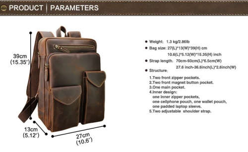 LOCAL STOCK *** Genuine Leather  for BUSINESS *** Laptop Bag Backpack For Man