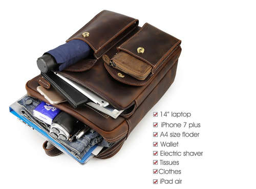 LOCAL STOCK *** Genuine Leather  for BUSINESS *** Laptop Bag Backpack For Man