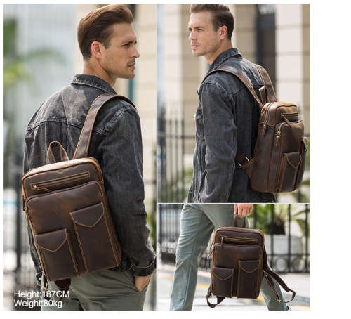 LOCAL STOCK *** Genuine Leather  for BUSINESS *** Laptop Bag Backpack For Man