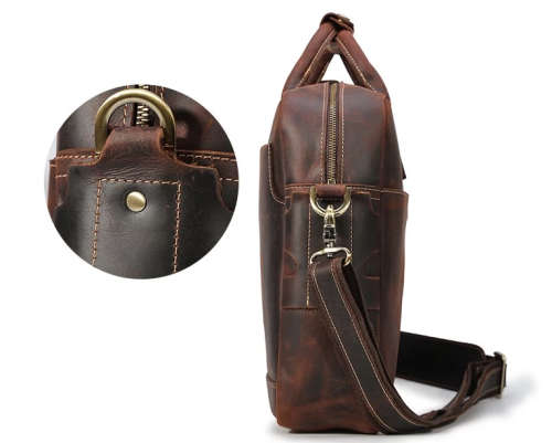 **BARGAIN + LOCAL** Genuine Leather Briefcase Crazy Horse Leather 15.6 " Laptop Briefcase For men