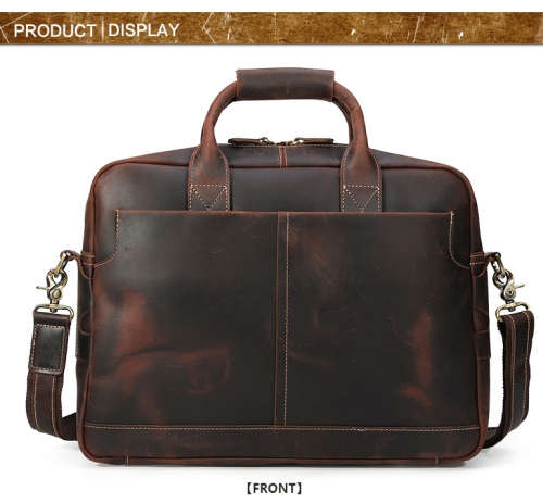 **BARGAIN + LOCAL** Genuine Leather Briefcase Crazy Horse Leather 15.6 " Laptop Briefcase For men