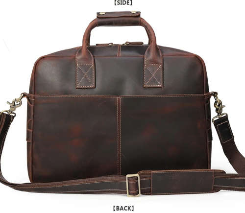 **BARGAIN + LOCAL** Genuine Leather Briefcase Crazy Horse Leather 15.6 " Laptop Briefcase For men