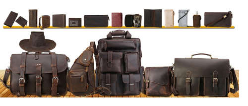**BARGAIN + LOCAL** Genuine Leather Briefcase Crazy Horse Leather 15.6 " Laptop Briefcase For men