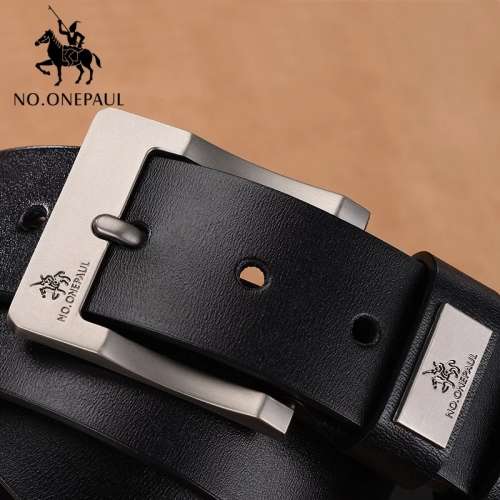 NO.ONE PAUL cow genuine leather luxury strap male belts DARK BROWN