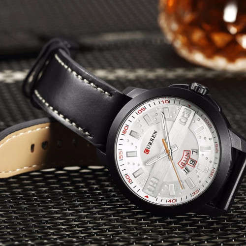 *** GENIUNE *** CURREN Leather Men Casual Quartz Wrist Watches +CALENDAR