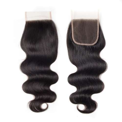 16 INCHES, 16inch*3 +14inch(Closure) Brazilian Hair Weave Bundles With Closure Non Remy Human Hair B