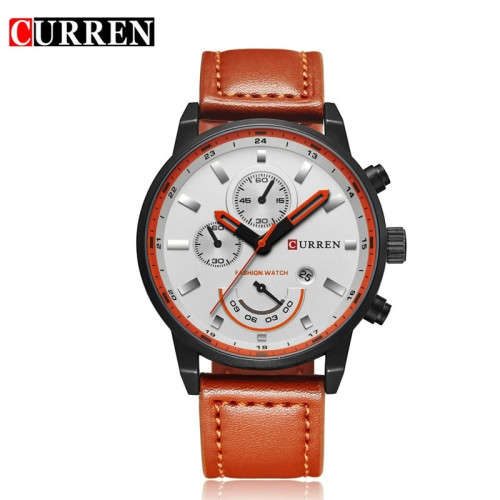 Curren CW-8217 Quartz Watch Men 2017 Top Brand Luxury Leather Mens