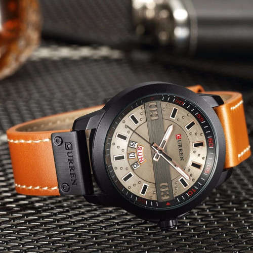 *** GENIUNE *** CURREN Leather Men Casual Quartz Wrist Watches +CALENDAR